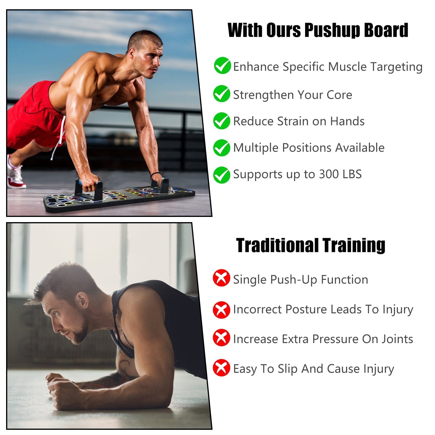 Multifunctional Push Up Board Home Strength Training Equipment with 15 Fitness Accessories Fitness - DailySale