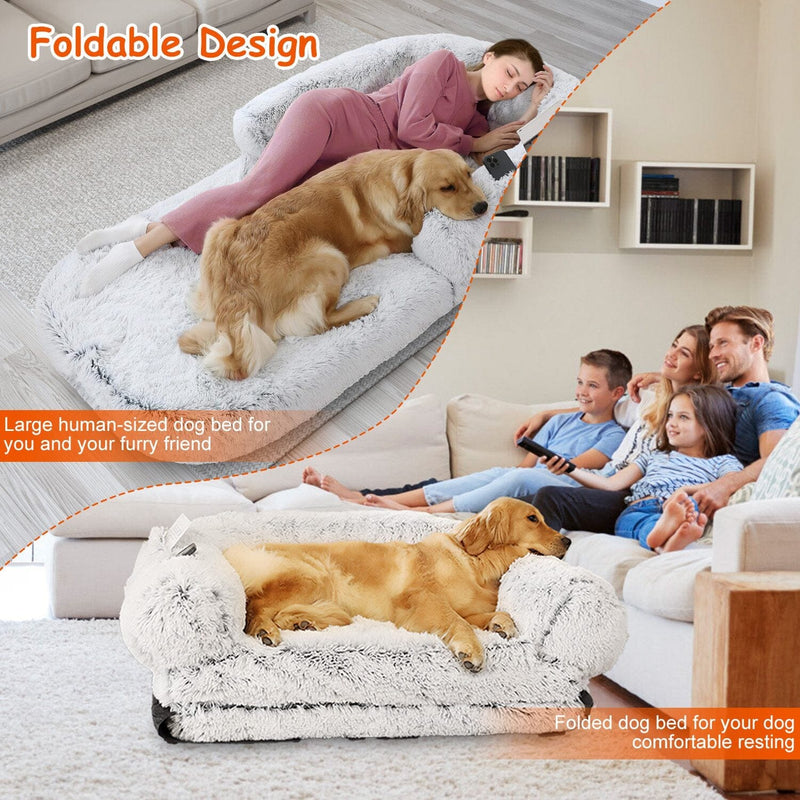 Napping Human-Sized Dog Bed Machine Washable Zipped Removable Cover Pet Supplies - DailySale