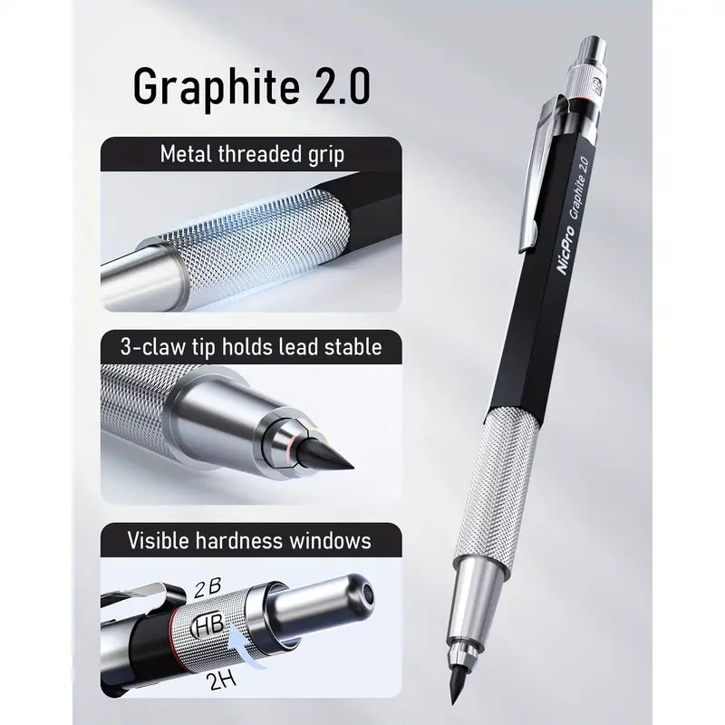 Nicpro Art Mechanical Pencil Set for Writing, Sketching, Drawing With Lead Refills Case Arts & Crafts - DailySale