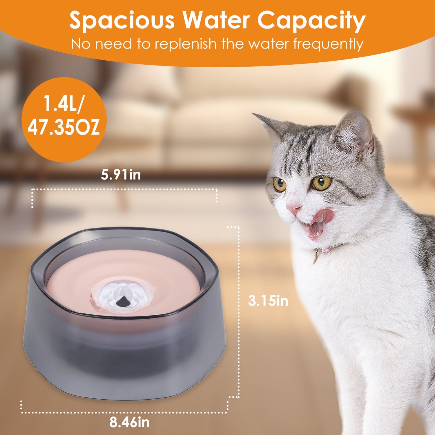 No Spill Dog Cat Water Bowl Spill Proof Slow Water Feeder Pet Supplies - DailySale