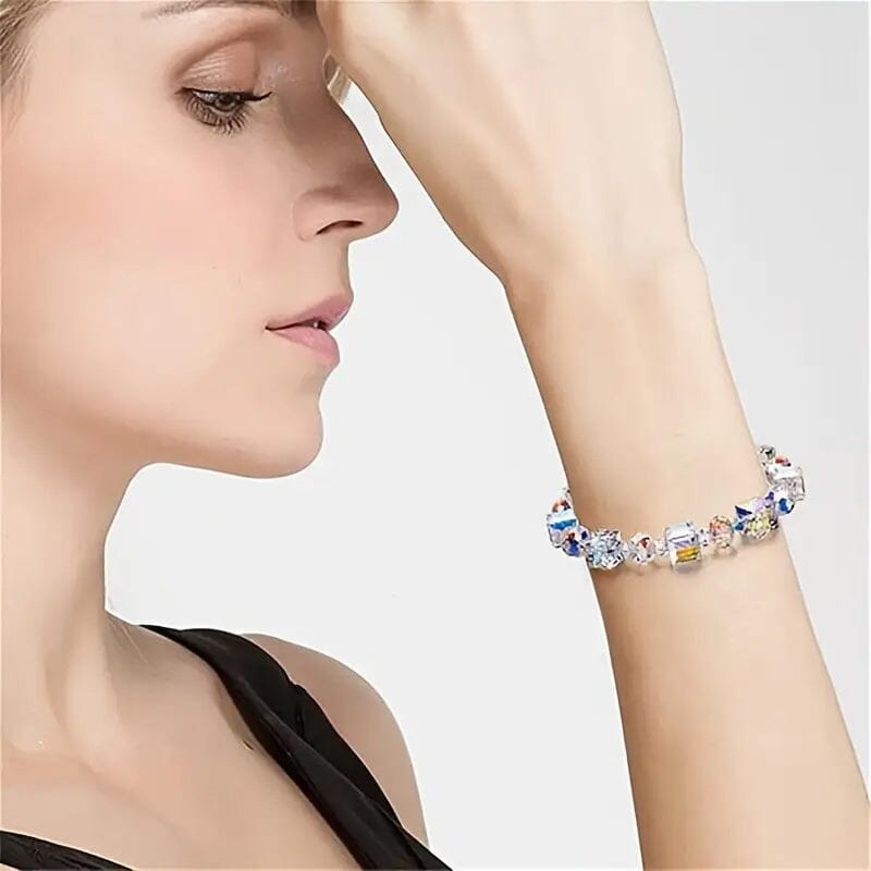 Northern Lights Artificial Crystal Bracelet 7"+ 2" Extension Chain Bracelets - DailySale