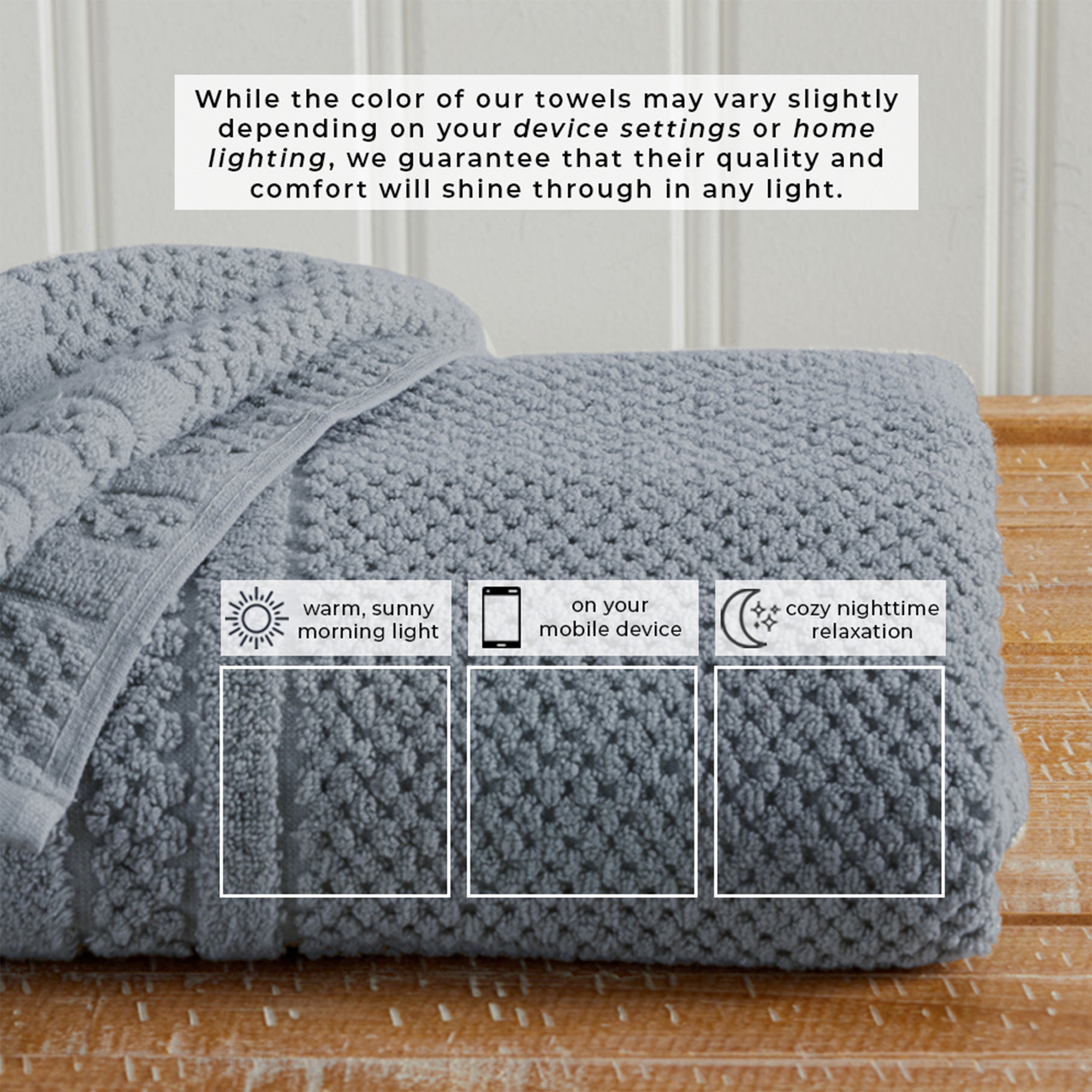 100% Cotton Checkered Jacquard Bath Towel Set - Giuliana Collection