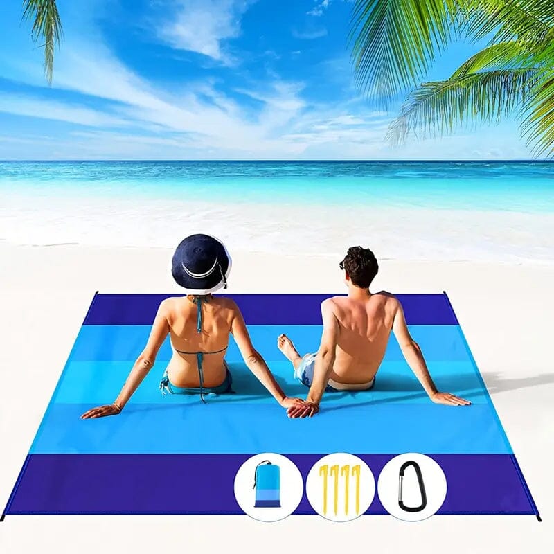 Oversized Waterproof Beach Blanket Sports & Outdoors Light Blue Small - DailySale