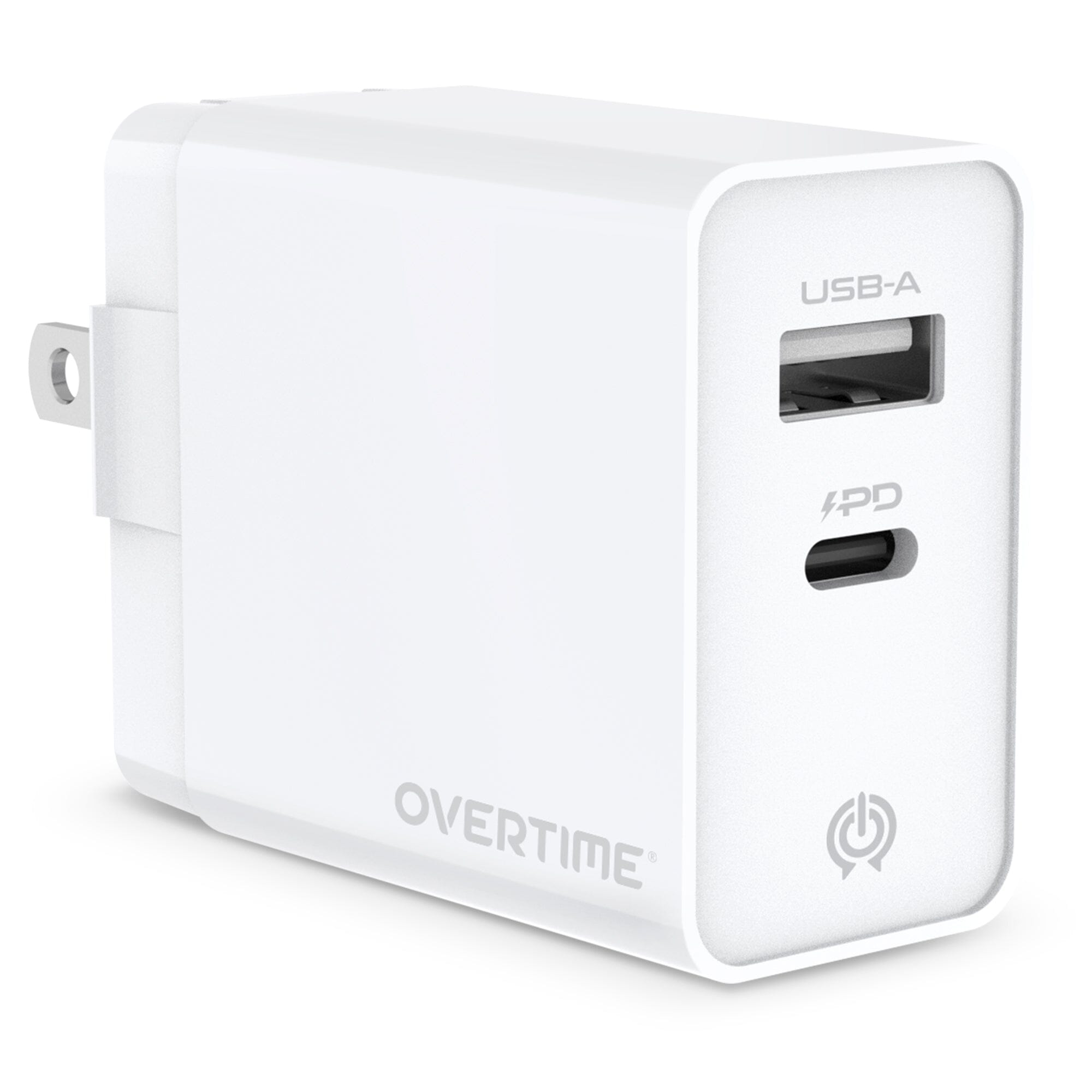 Overtime Dual Port USB A and USB C 38W Fast Charging Power Adapter Mobile Accessories - DailySale