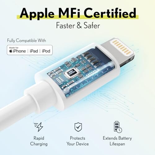 Overtime iPhone Lightning Cable MFI Certified 1ft Iphone Charger Cord Mobile Accessories - DailySale