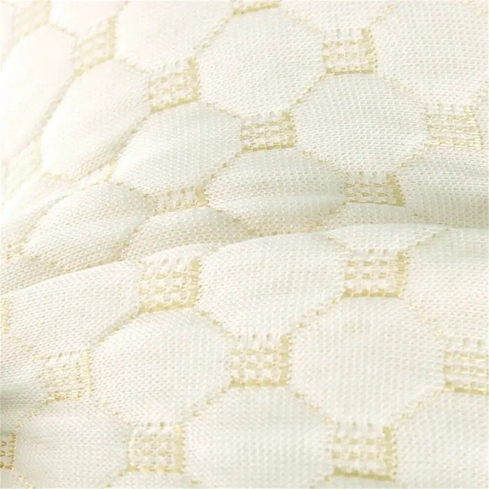 Close-up of the knitted honeycomb pillow fabric