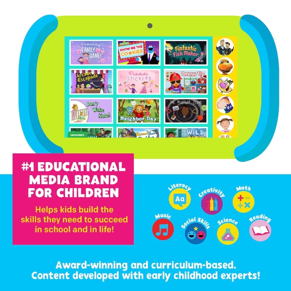 PBS Kids Playtime Pad+ 7" PBSKD7001 HD Touchscreen Kid-Safe Tablet + Live TV with Android Toys & Games - DailySale