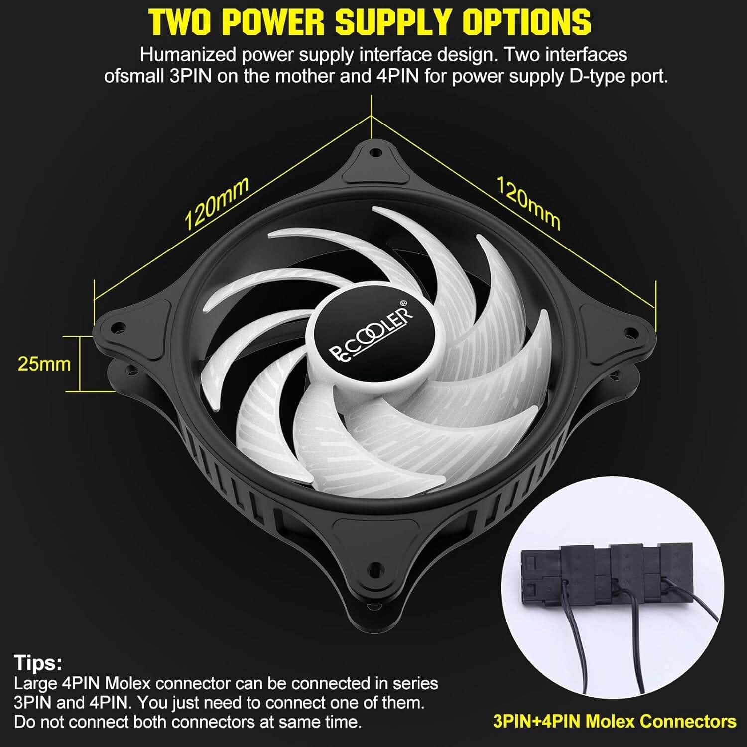 PCCOOLER 120MM Case Fan 3 Pack FX120 High Performance Cooling PC Fans