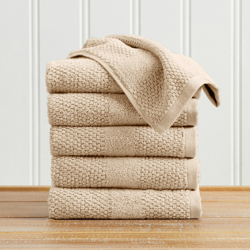 100% Cotton Woven Texture Bath Towel Set - Marbella Collection