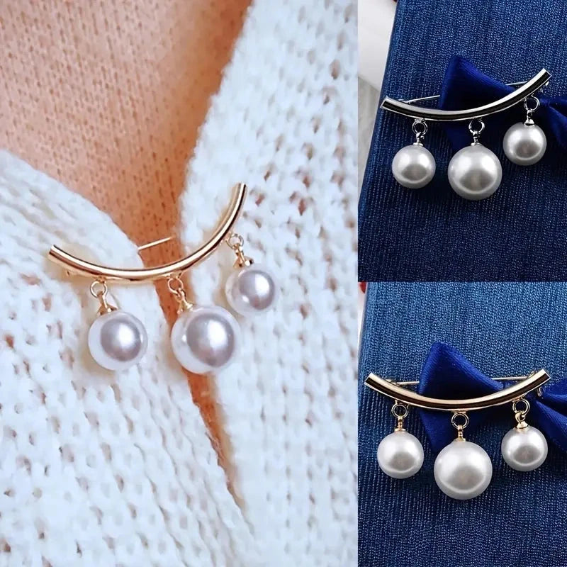 Pearl Fixed Collar Clip Charm Safety Pin Everything Else - DailySale