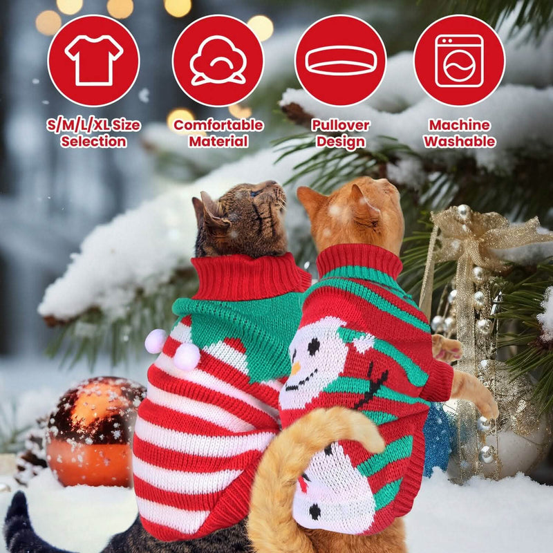 Pet Christmas Turtleneck Sweater Pet Supplies - DailySale