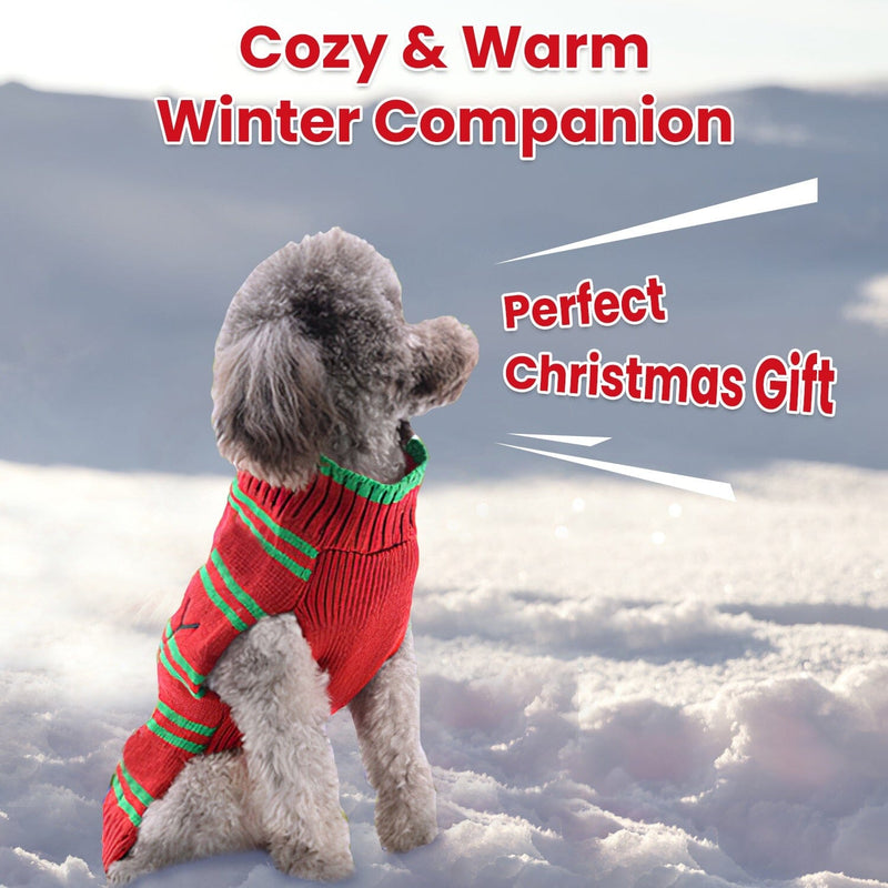 Pet Christmas Turtleneck Sweater Pet Supplies - DailySale