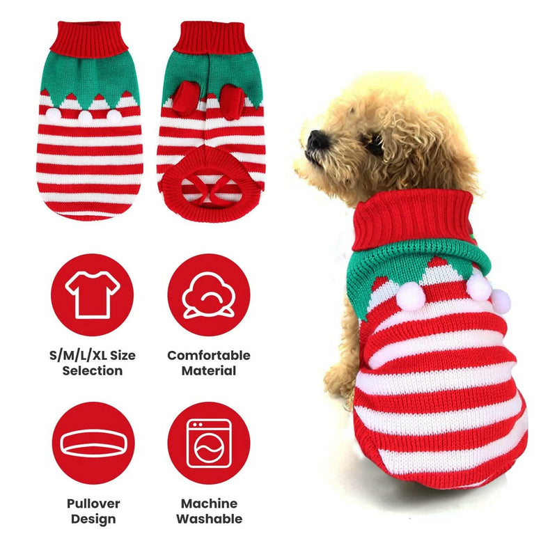 Pet Christmas Turtleneck Sweater Pet Supplies - DailySale