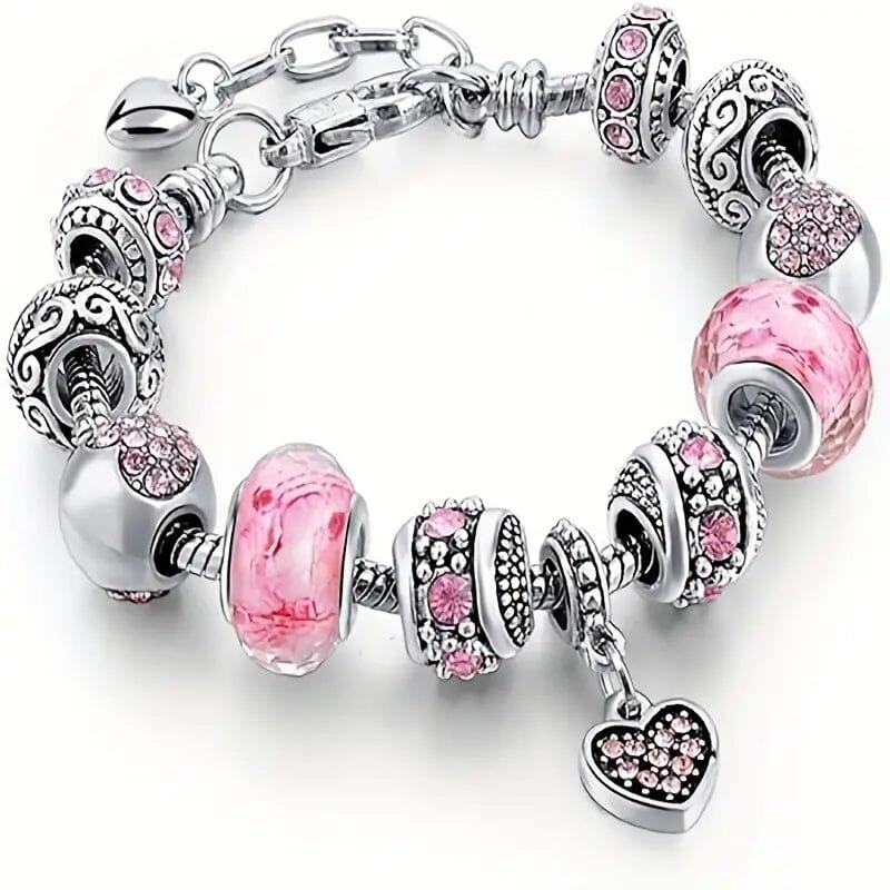 Pink Heart-Shaped Pendant Bracelet Bracelets - DailySale