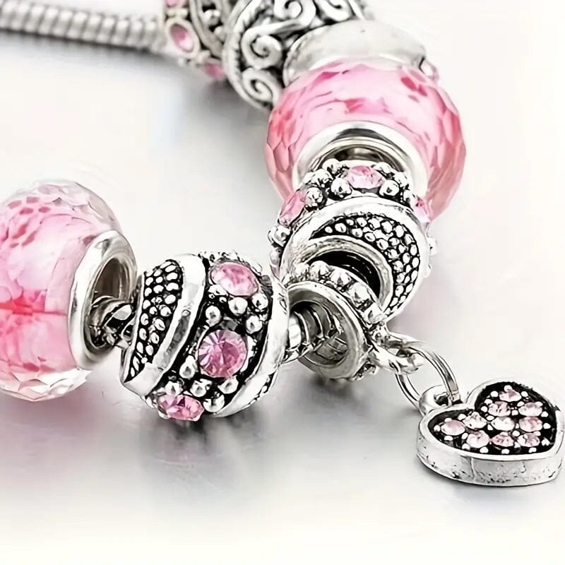 Pink Heart-Shaped Pendant Bracelet Bracelets - DailySale