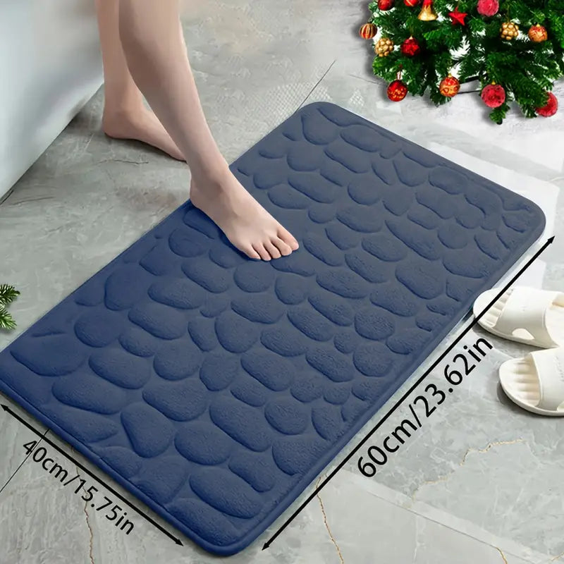 Plush Comfort Soft Memory Foam Bath Rug with Non-Slip Bath Navy - DailySale