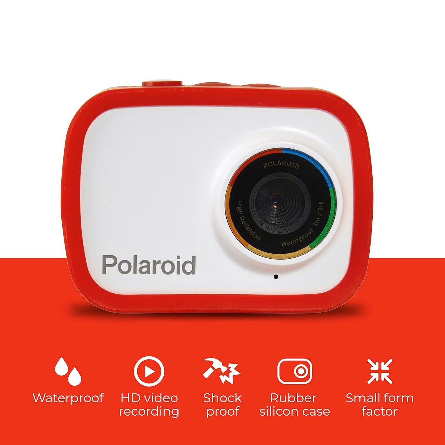 Polaroid Sport Action Camera 720p 12.1mp, Waterproof Camcorder Video Camera with Built in Rechargeable Battery and Mounting Accessories, Cameras & Drones - DailySale