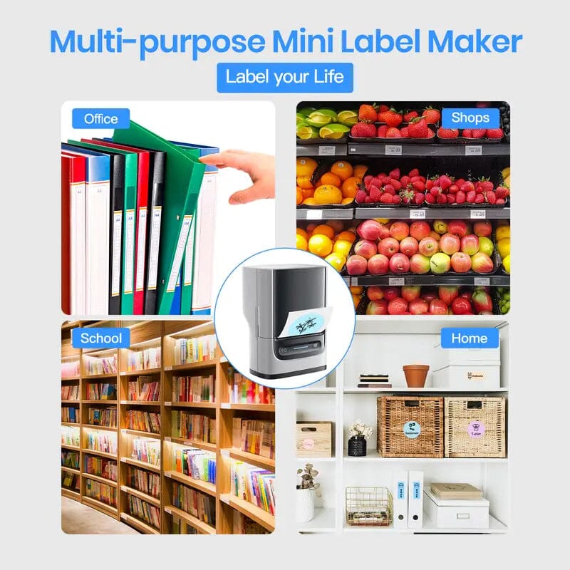 Polono Label Maker Machine with Tape PM220 Label Printer Mobile Accessories - DailySale