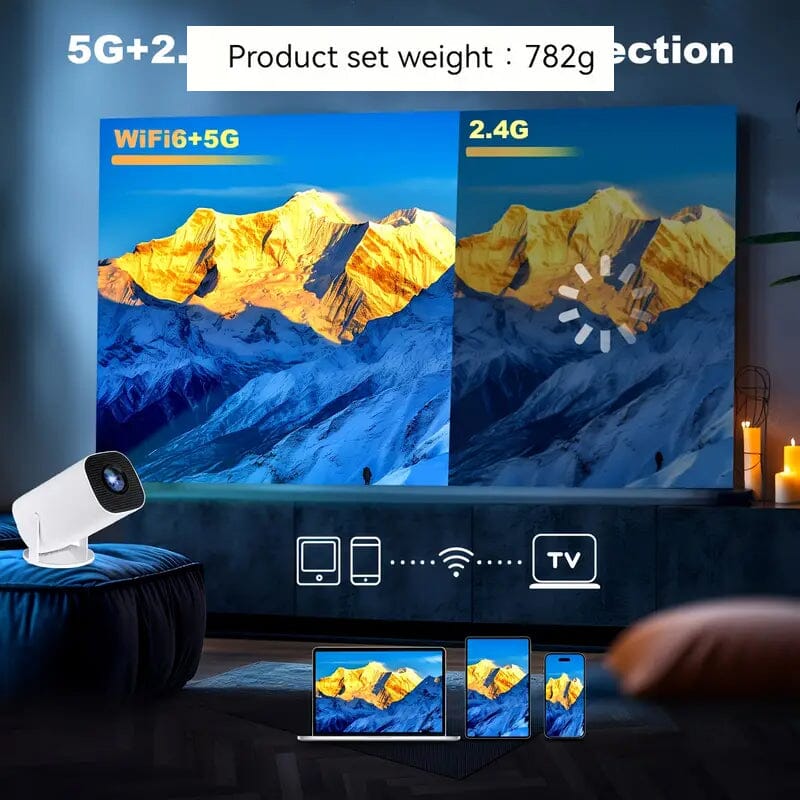 Portable 4K Mini Projector 180° Rotation TV & Video - DailySale