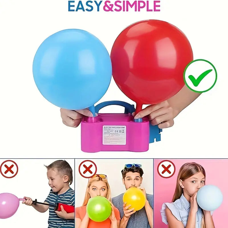 Portable Dual Nozzle Electric Air Balloon Pump and Tying Tool Holiday Decor & Apparel - DailySale