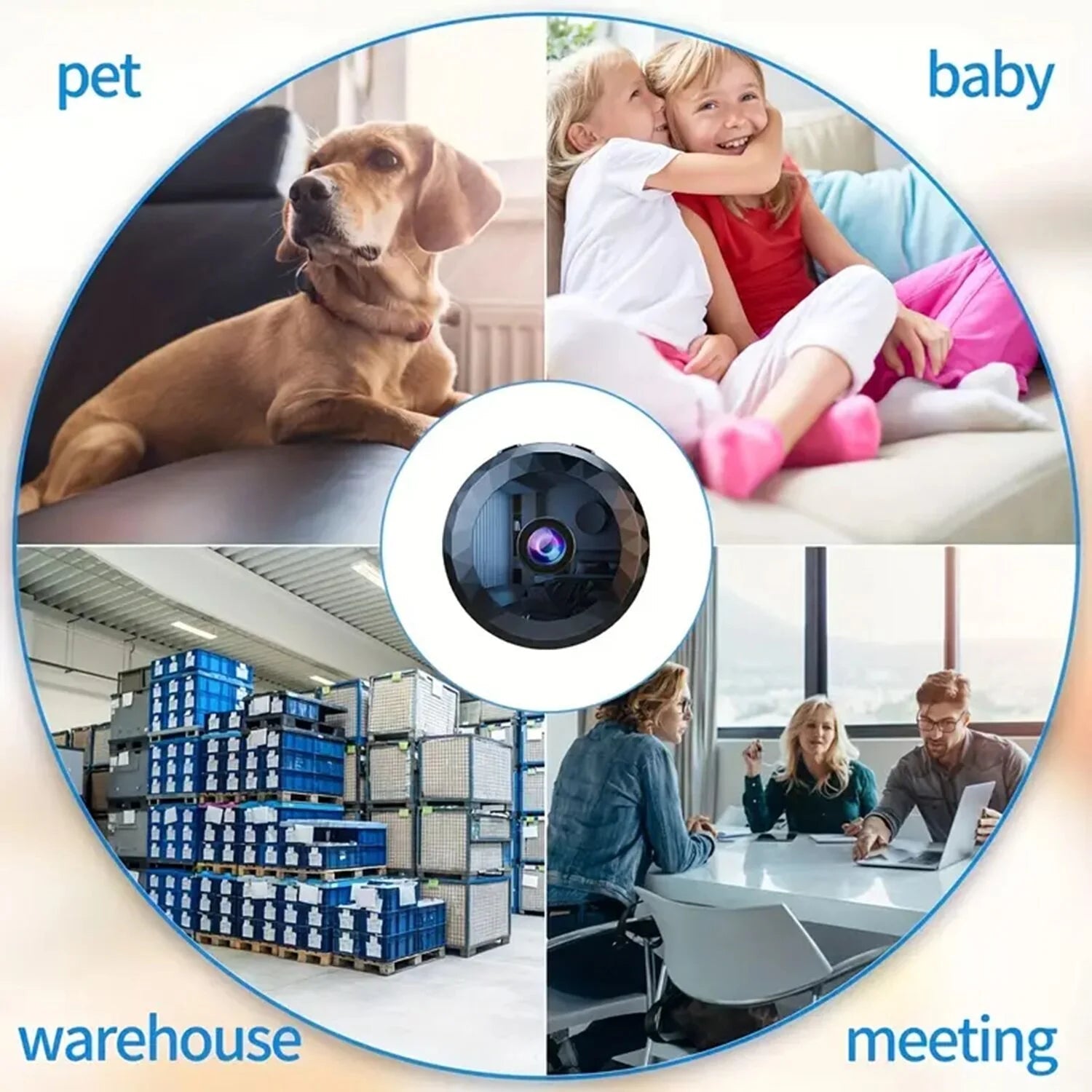 Portable Mini Wireless WiFi Camera, Indoor/Outdoor Surveillance Security Hidden Nanny Cam with Night Vision Smart Home & Security - DailySale