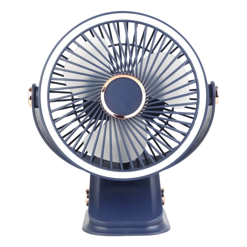 Portable Quiet Rechargeable Clip-On Fan Household Appliances Blue - DailySale