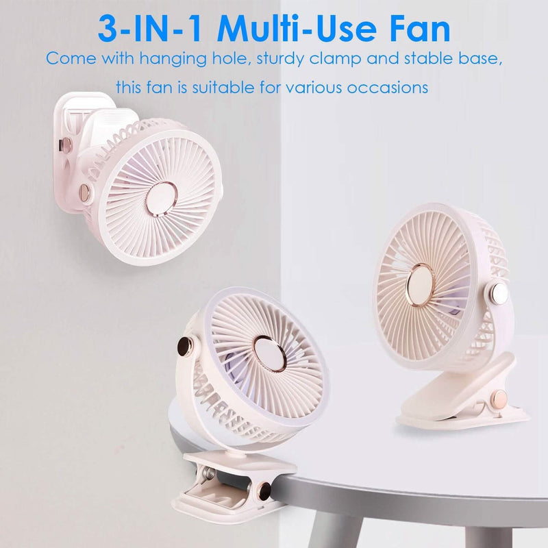 Portable Quiet Rechargeable Clip-On Fan Household Appliances - DailySale