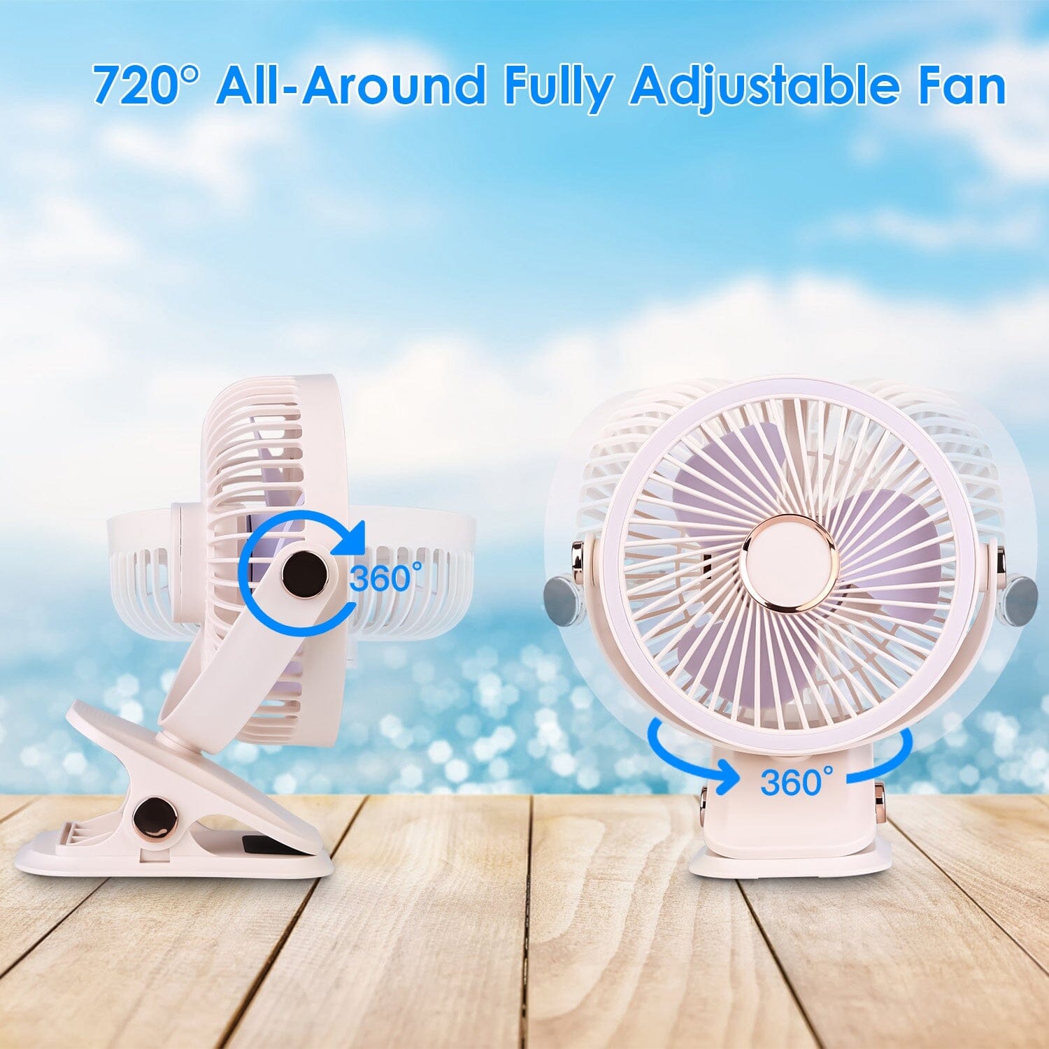 Portable Quiet Rechargeable Clip-On Fan Household Appliances - DailySale