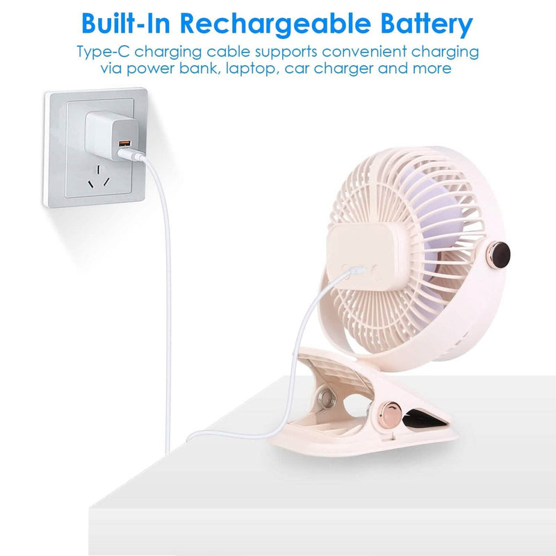 Portable Quiet Rechargeable Clip-On Fan Household Appliances - DailySale