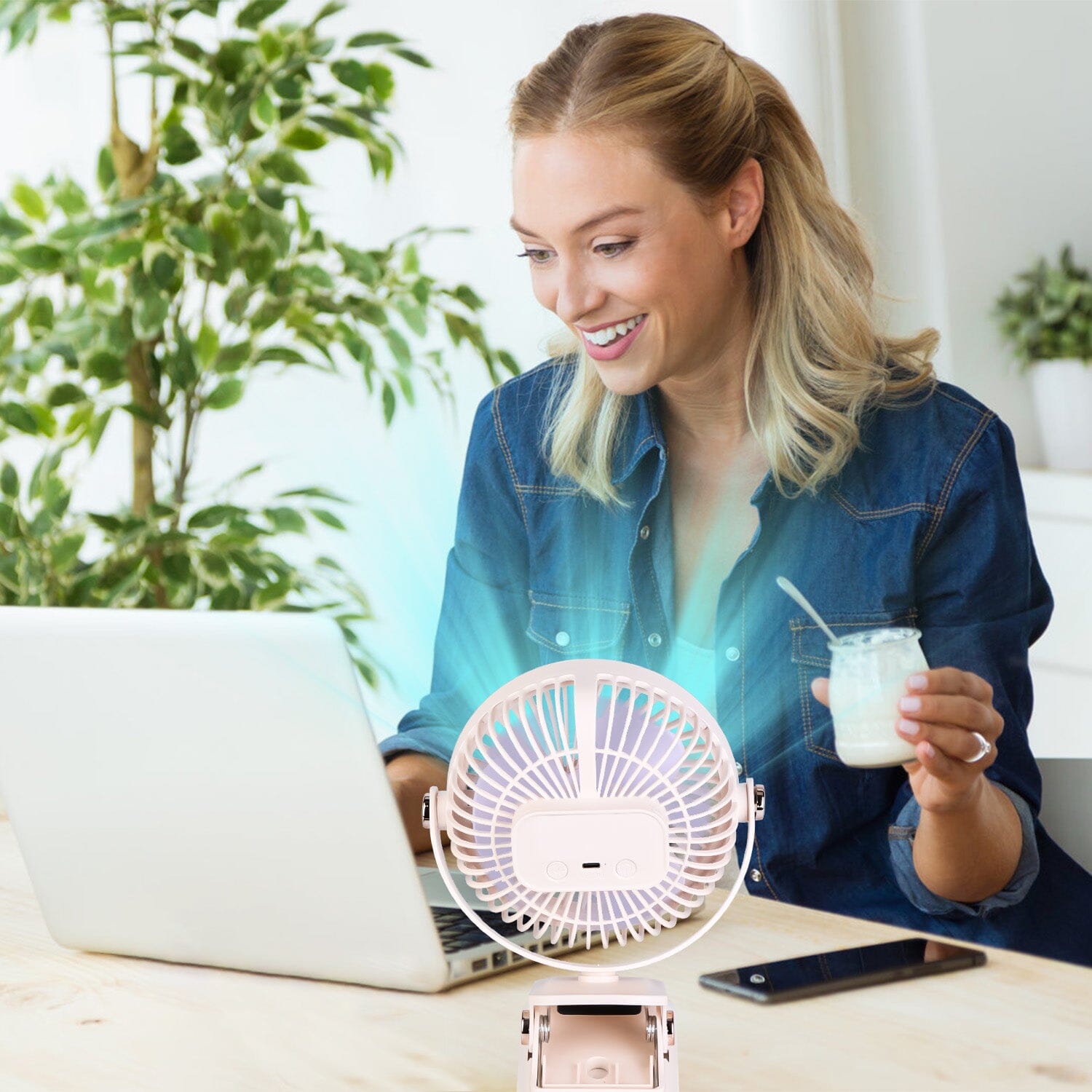 Portable Quiet Rechargeable Clip-On Fan Household Appliances - DailySale