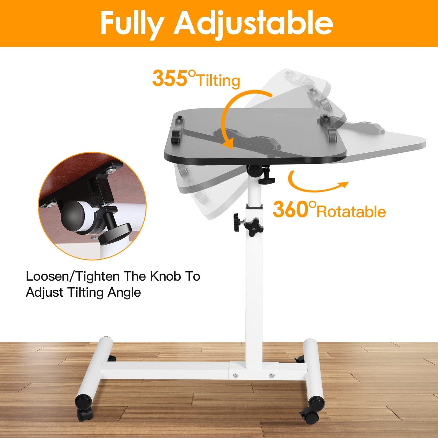 Portable Rolling Laptop Table Computer Accessories - DailySale