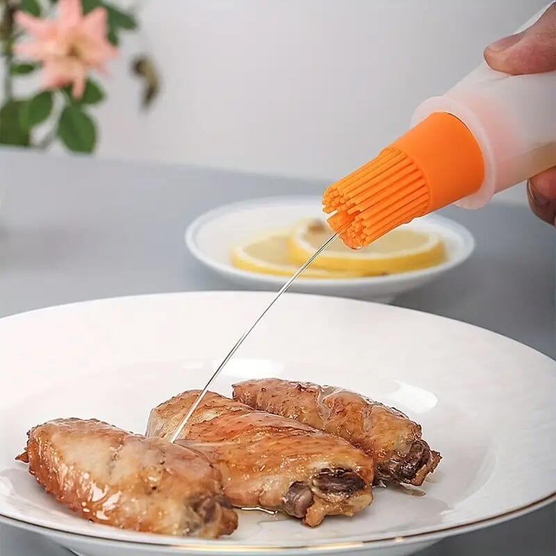 Portable Silicone Oil Bottle with Brush Kitchen Tools & Gadgets - DailySale