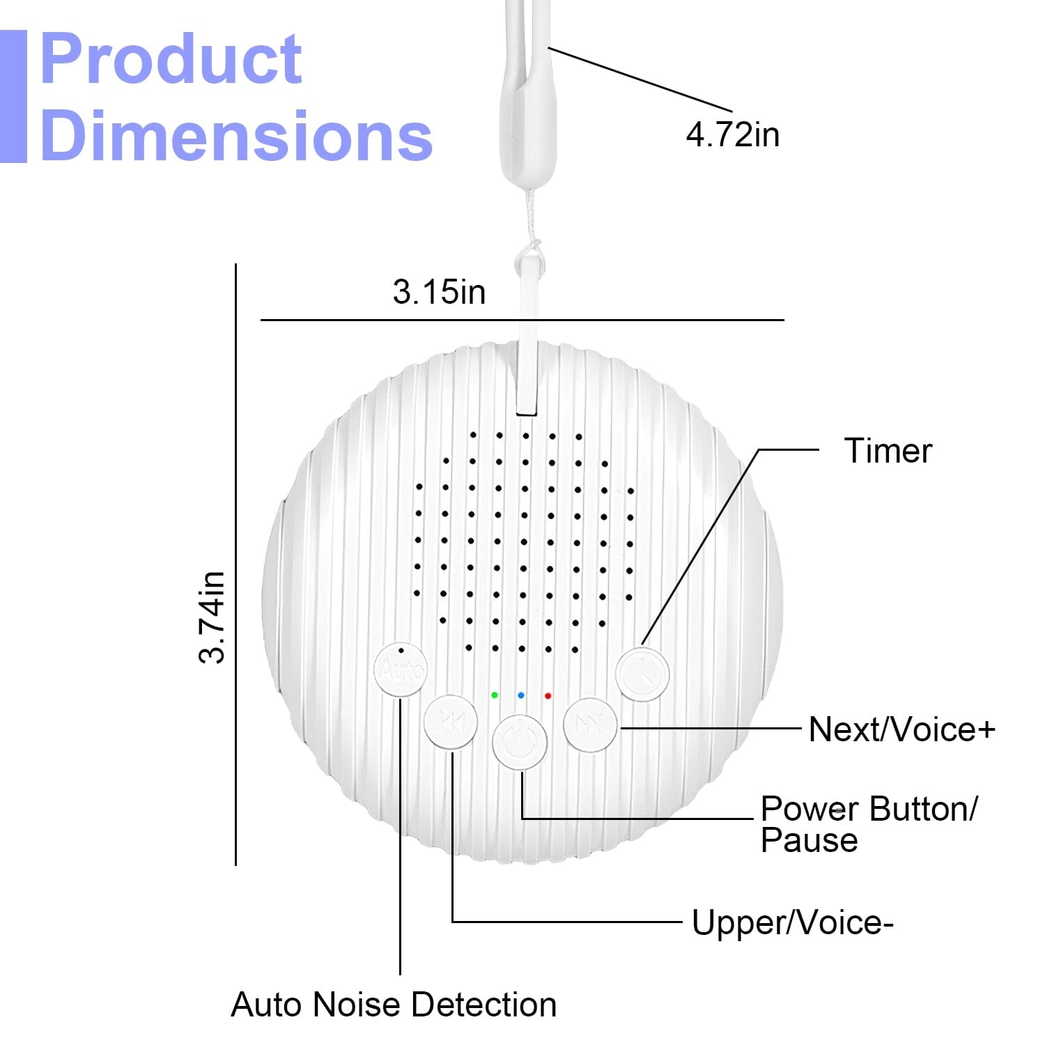 Portable White Noise Sound Machine for Sleep Aid Wellness - DailySale