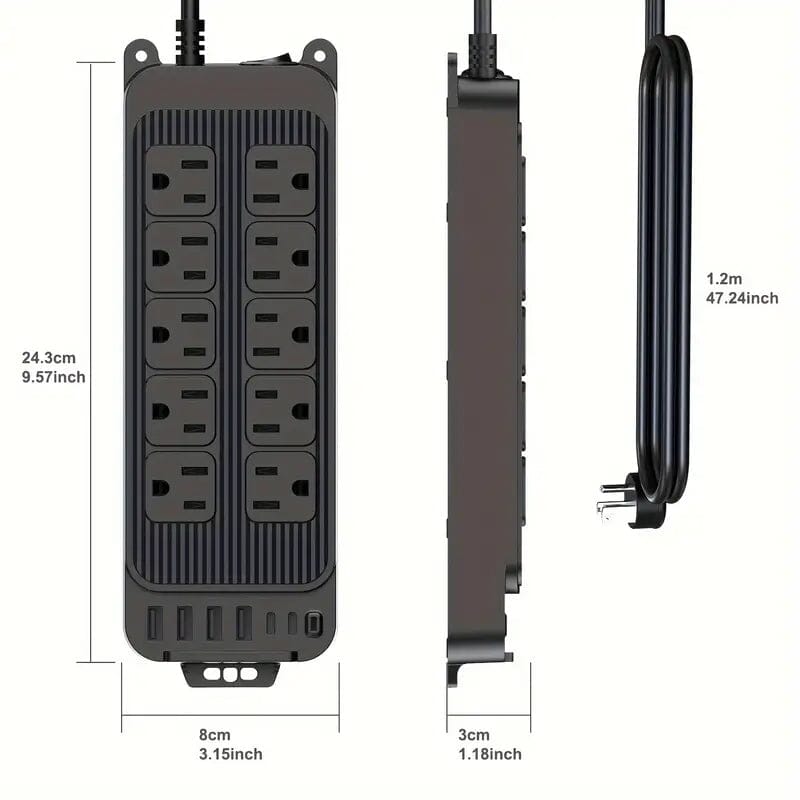 Power Strip Plug with 10-Outlets, 6 USB Ports and 2 USB-C Batteries & Power Accessories - DailySale