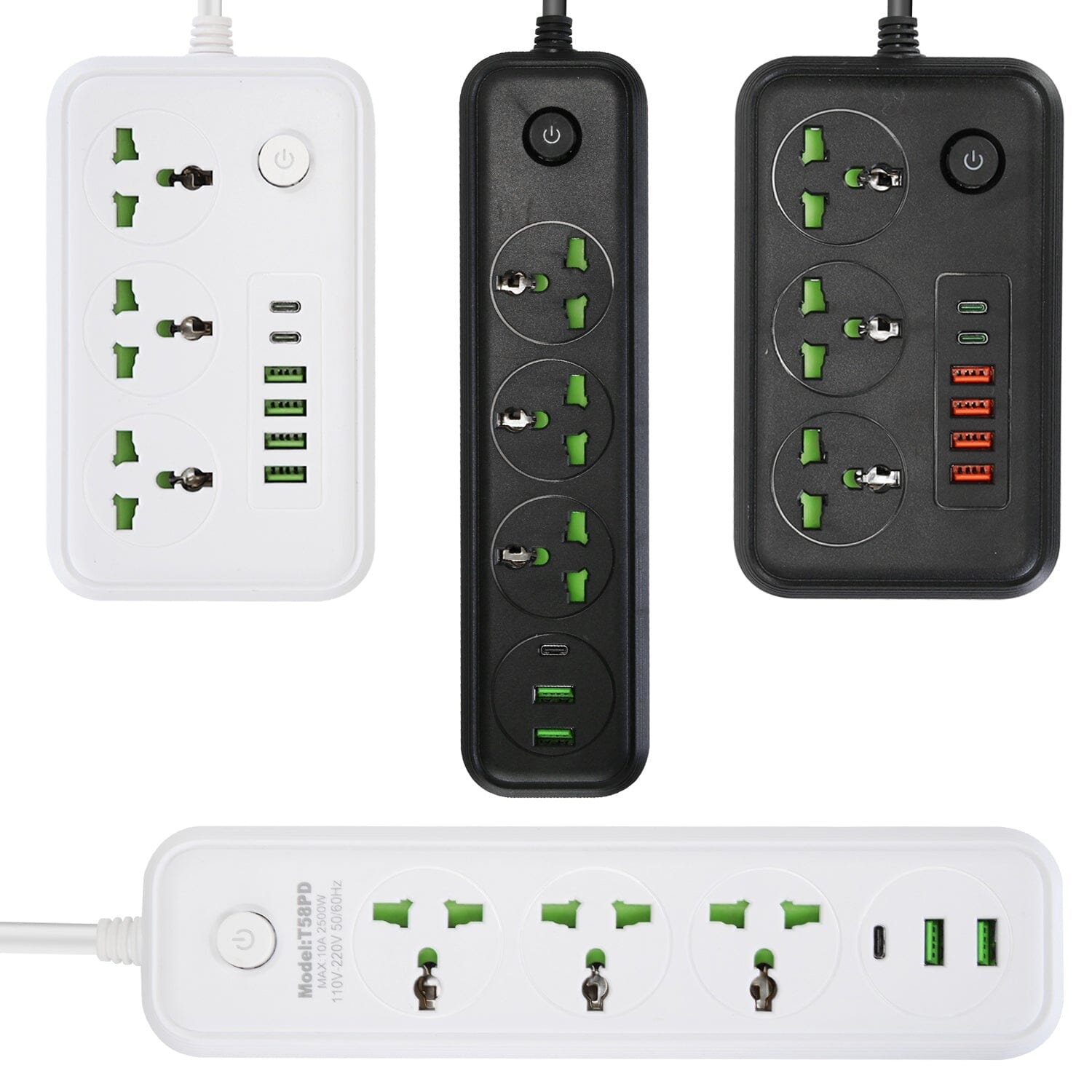 Power Strip with 5.9ft Extension Batteries & Power Accessories - DailySale