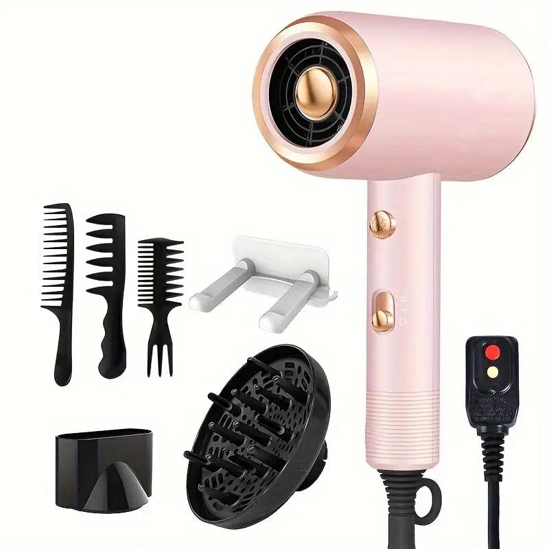 Powerful Ionic Hair Dryer with Diffuser Beauty & Personal Care Pink - DailySale