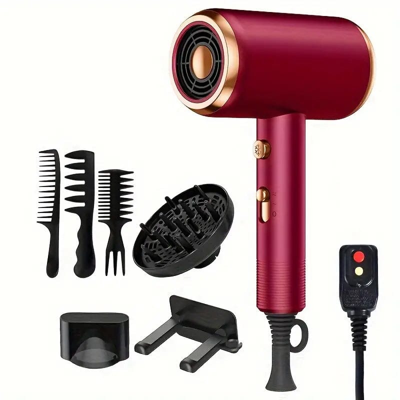 Powerful Ionic Hair Dryer with Diffuser Beauty & Personal Care Red - DailySale