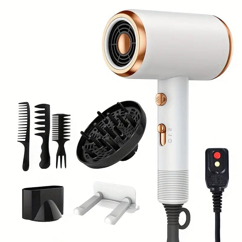 Powerful Ionic Hair Dryer with Diffuser Beauty & Personal Care White - DailySale