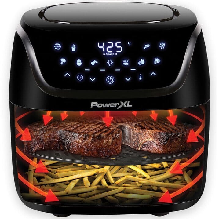 PowerXL 4-Quart Digital Air Fryer with Fry Tray, 10 Presets, One Touch LED Panel Kitchen Appliances - DailySale