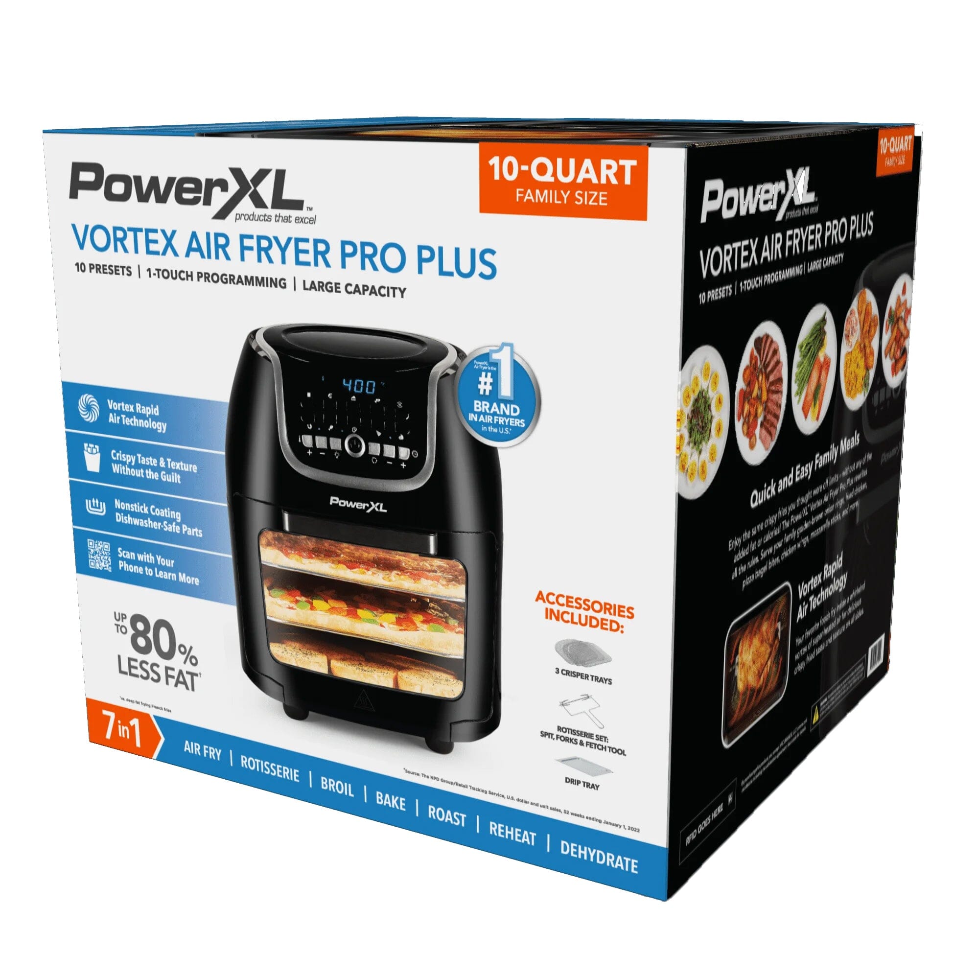 Vortex outlets Air Fryer, Black, 1700 W,