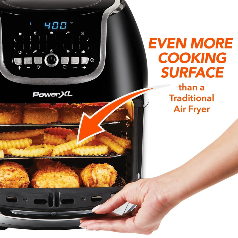 PowerXL Vortex Air Fryer Pro Plus 10 Quart Capacity, Black, 1700 Watts (Black) Kitchen Appliances - DailySale