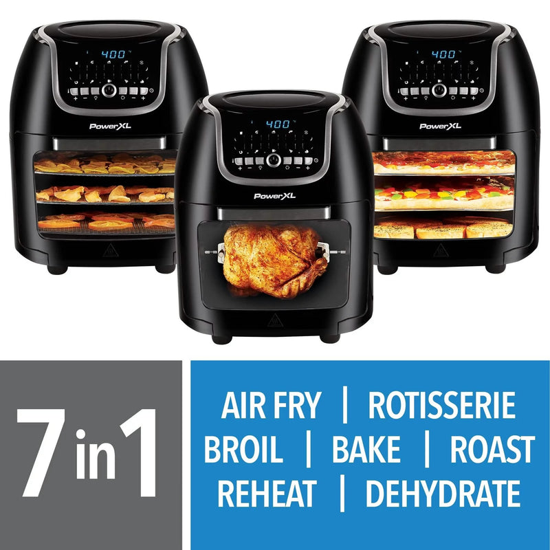 PowerXL Vortex Air Fryer Pro Plus 10 Quart Capacity, Black, 1700 Watts (Black) Kitchen Appliances - DailySale