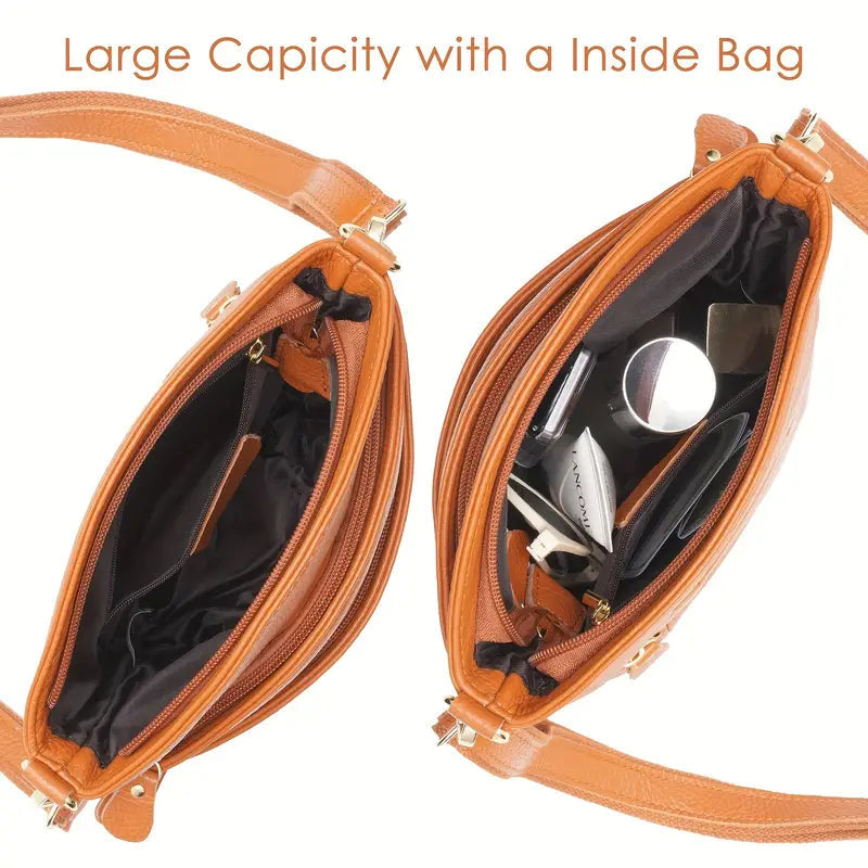 Premium Genuine Cowhide Leather Crossbody Bag Bags & Travel - DailySale