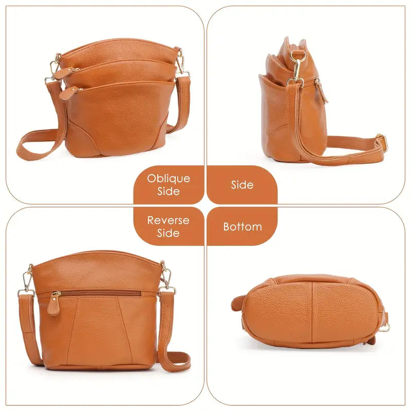 Premium Genuine Cowhide Leather Crossbody Bag Bags & Travel - DailySale