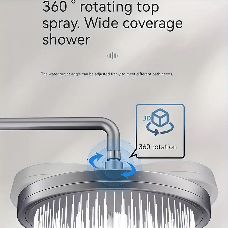 Premium High-pressure Shower Head - Top Spray, Wide Coverage, Lotus Design Bath - DailySale