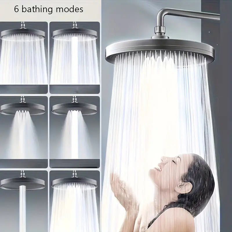 Premium High-pressure Shower Head - Top Spray, Wide Coverage, Lotus Design Bath - DailySale