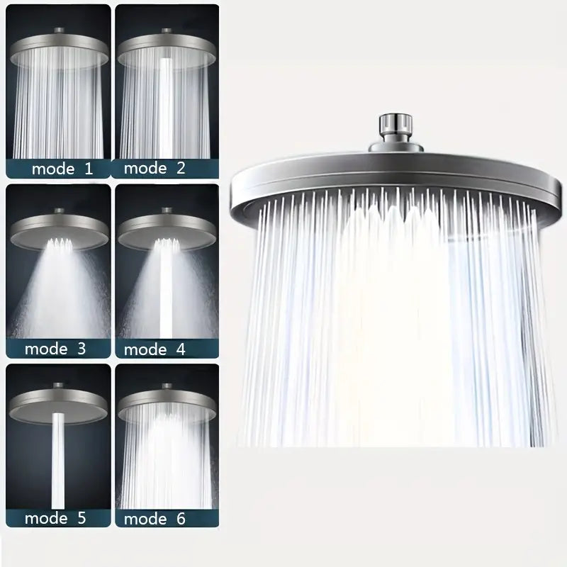 Premium High-pressure Shower Head - Top Spray, Wide Coverage, Lotus Design Bath Gray - DailySale