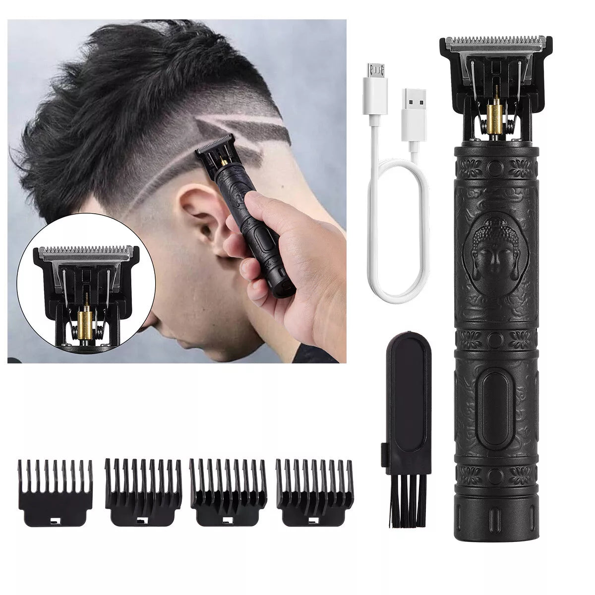 Pro Zero Gapped Cordless T-Outliner Hair Clipper Electric Trimmer Kit Wireless Men's Grooming - DailySale