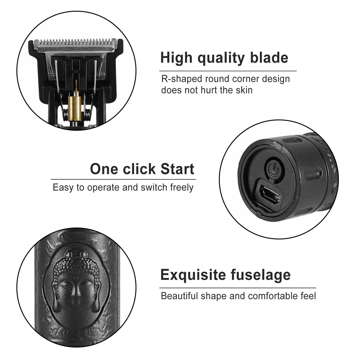 Pro Zero Gapped Cordless T-Outliner Hair Clipper Electric Trimmer Kit Wireless Men's Grooming - DailySale