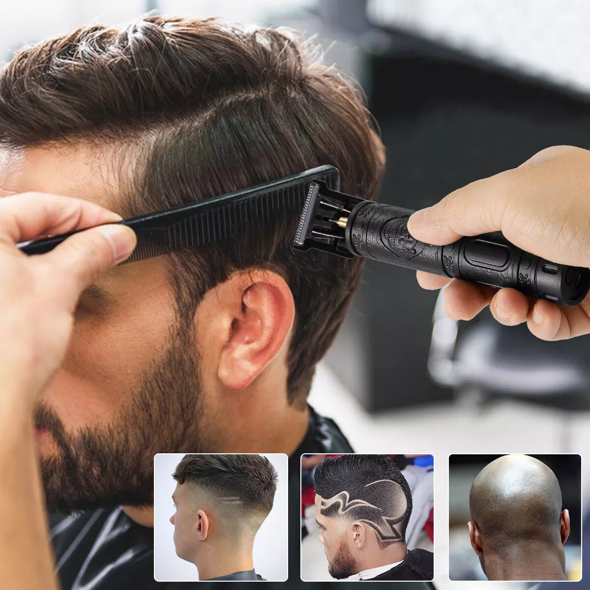 Pro Zero Gapped Cordless T-Outliner Hair Clipper Electric Trimmer Kit Wireless Men's Grooming - DailySale